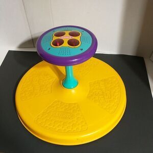 Vtg Playskool Sit-N-Spin 1973 Working Lights and Music Yellow Purple Teal Works